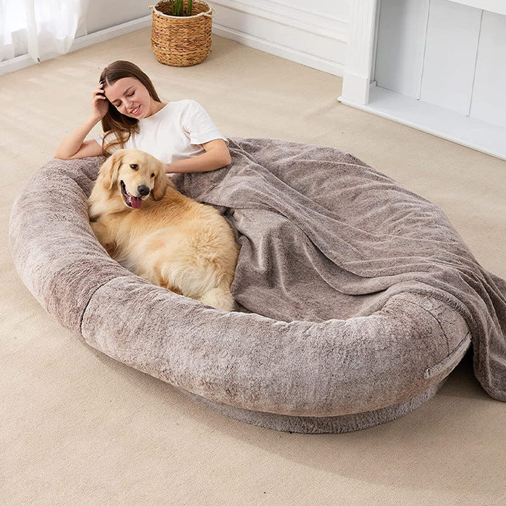 The Ultimate Comfort: Large Plush Human-Size Pet Bed