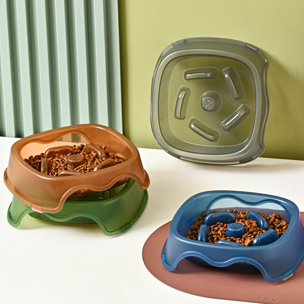 Pet Slow Feeding Anti Choking Water And Food Bowl Plastic Feeder