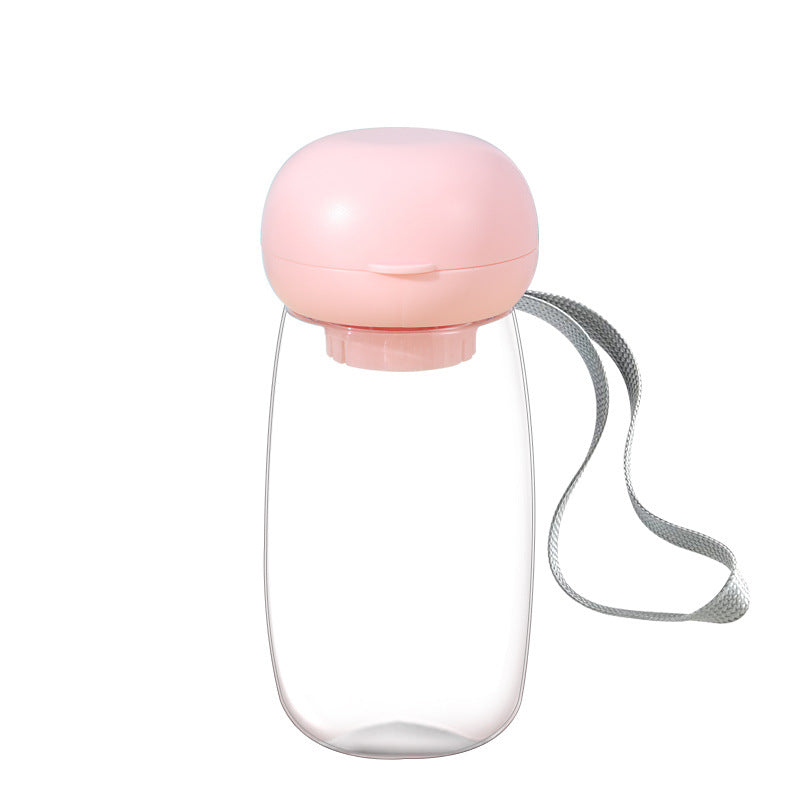 Pet Portable Water Bottle Travel Drinking Cup Feeding Bowl Lanyard