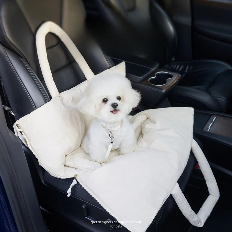 Adjustable Pet Car Seat Carrier Bag with Safety Leash