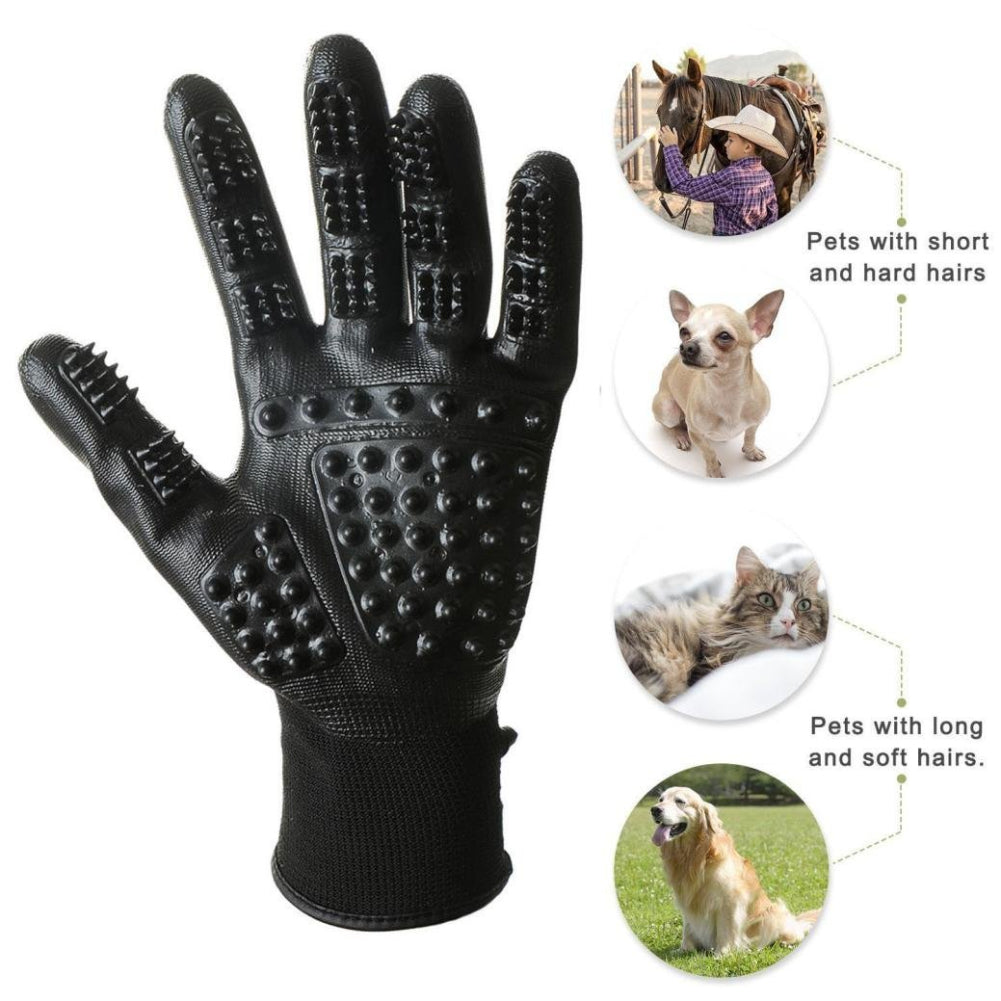 Pet Hair Grooming Glove Soft Rubber Massage Brush Remover Tool
