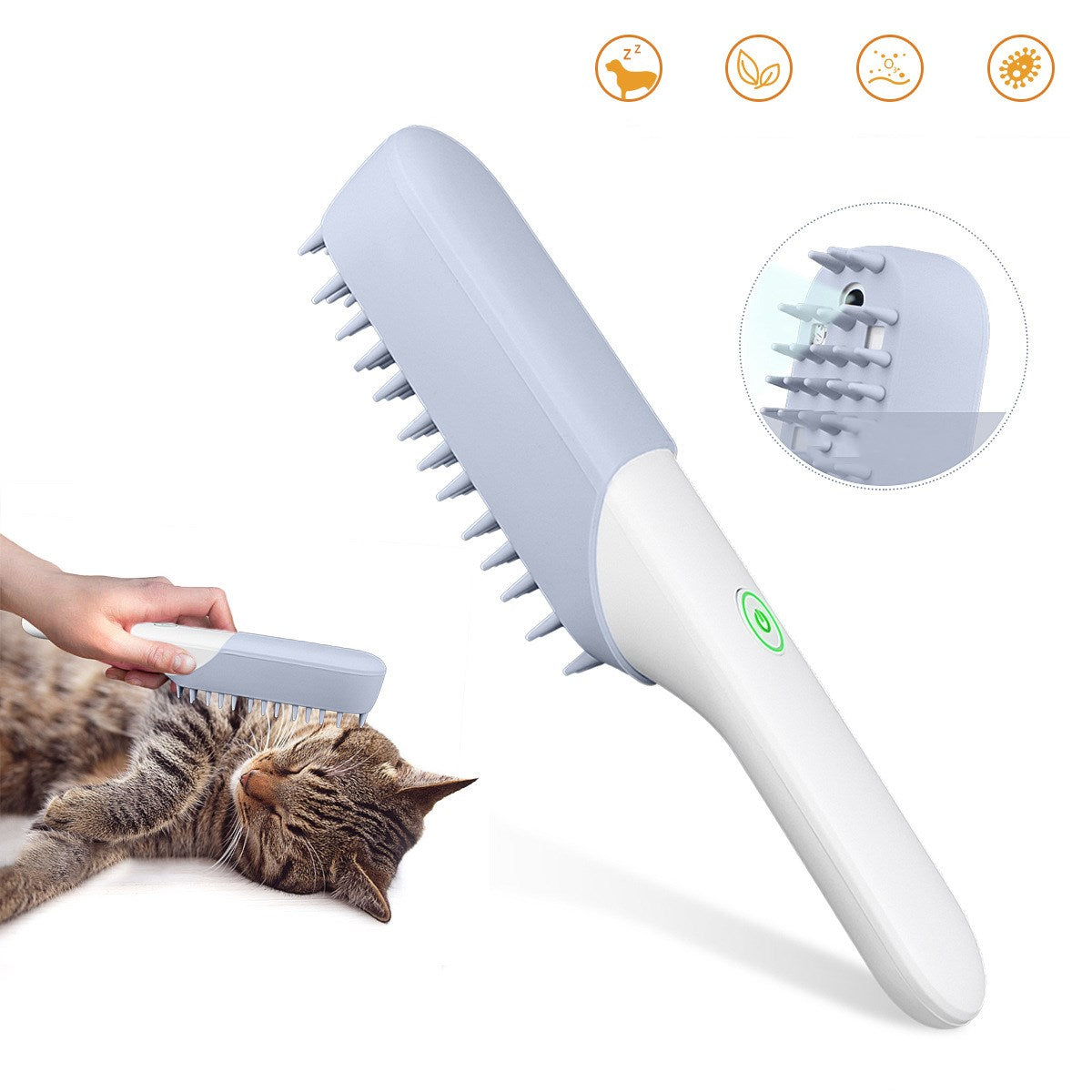 Pet Silicone Massage Brush Deodorizing Grooming Cleaning Comb Tool