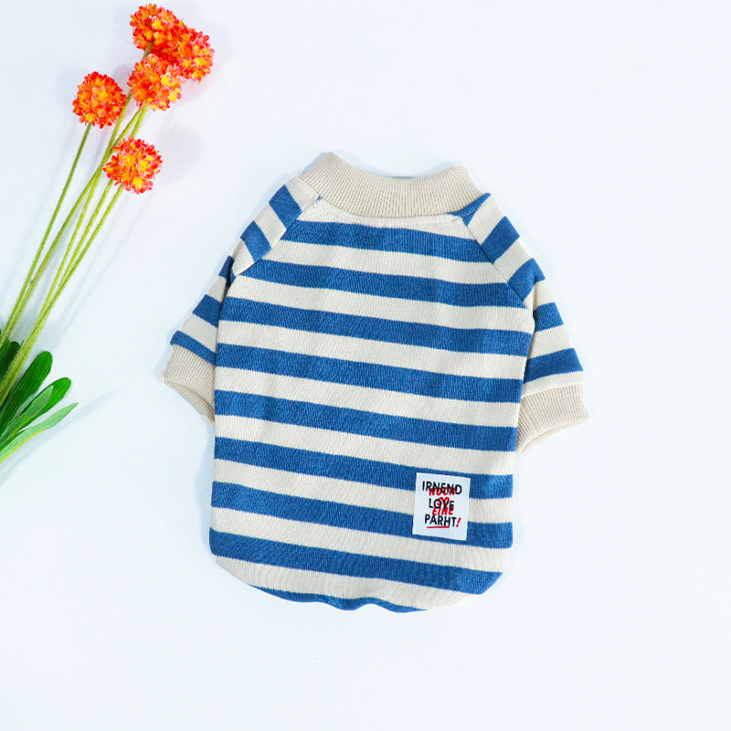 Blue-striped Pet T-Shirt