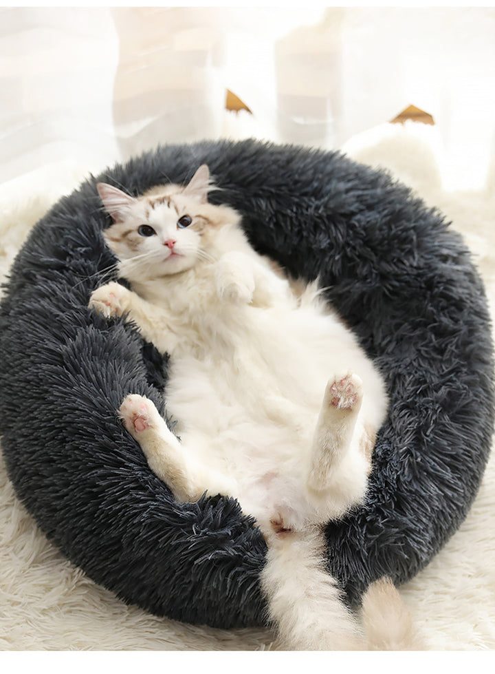 Pet Soft Thick Cotton Plush Round Sleeping Bed