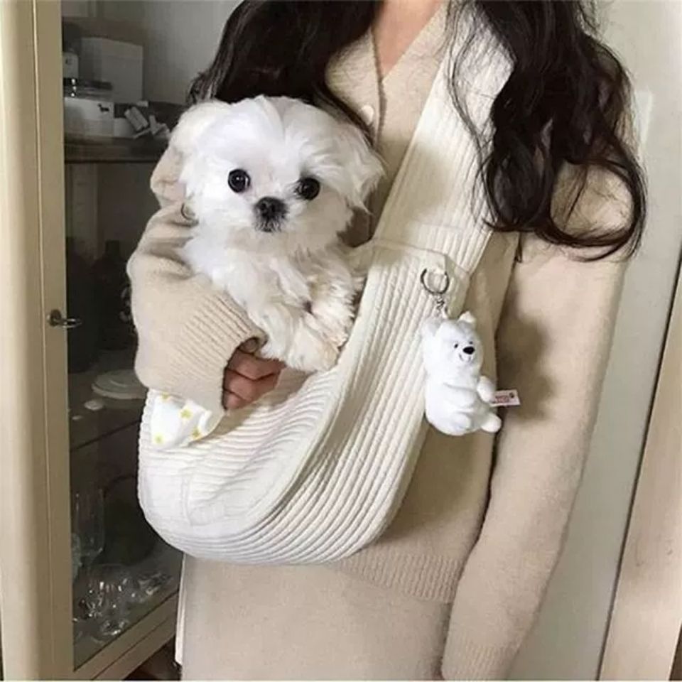 Handmade Canvas Shoulder Tote Bag Pet Carrier Travel Bag