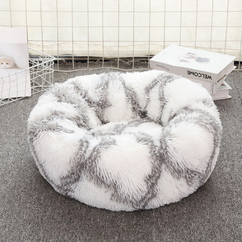 Pet Soft Thick Cotton Plush Round Sleeping Bed