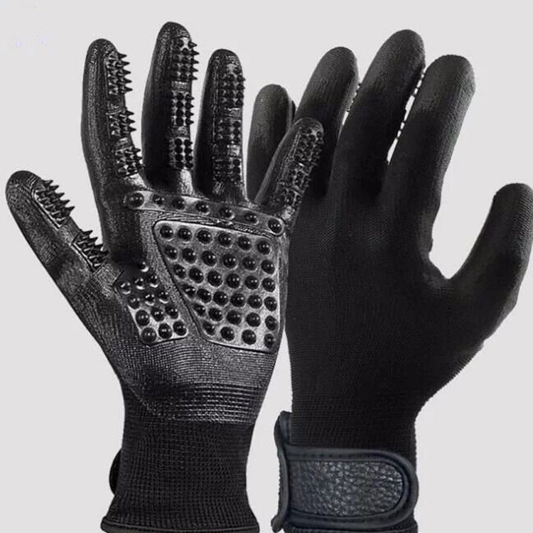 Pet Hair Grooming Glove Soft Rubber Massage Brush Remover Tool