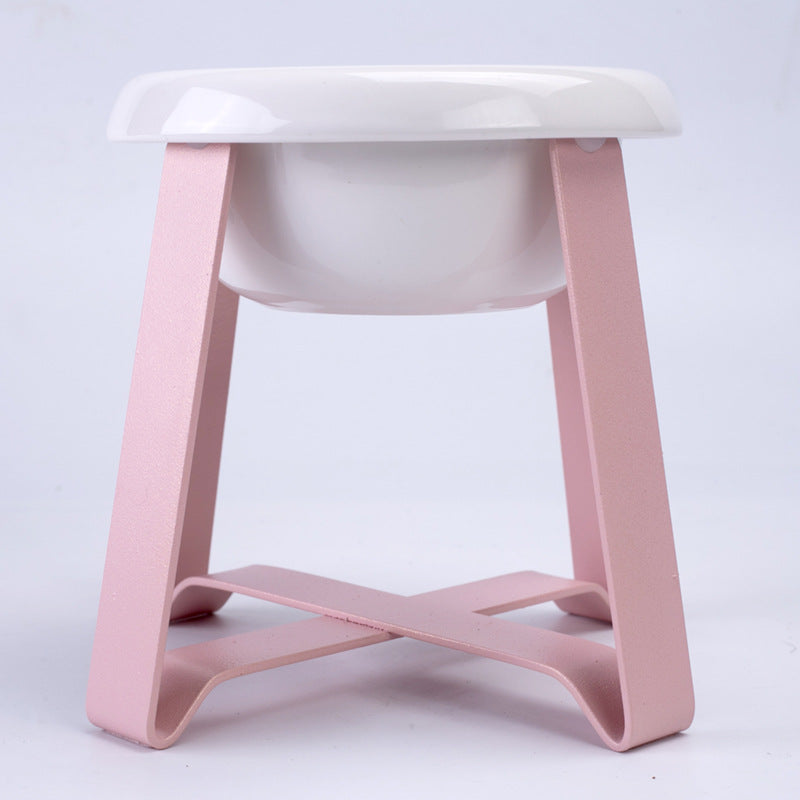 Pet Feeding Bowl Creative Anti-Slip With Iron Stand 2 In 1 Food And Water Feeder