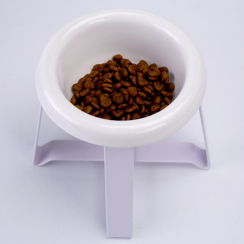 Pet Feeding Bowl Creative Anti-Slip With Iron Stand 2 In 1 Food And Water Feeder