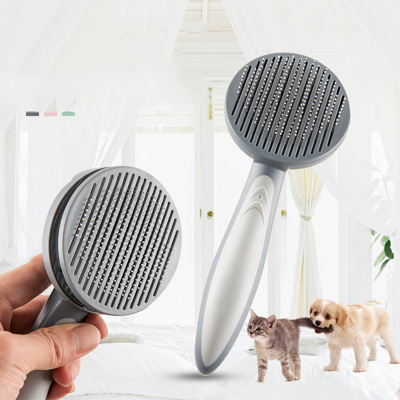 Pet Slicker Grooming Brush Deshedding Comb Easy Clean Tool