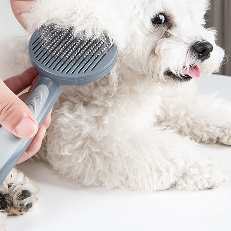 Pet Slicker Grooming Brush Deshedding Comb Easy Clean Tool