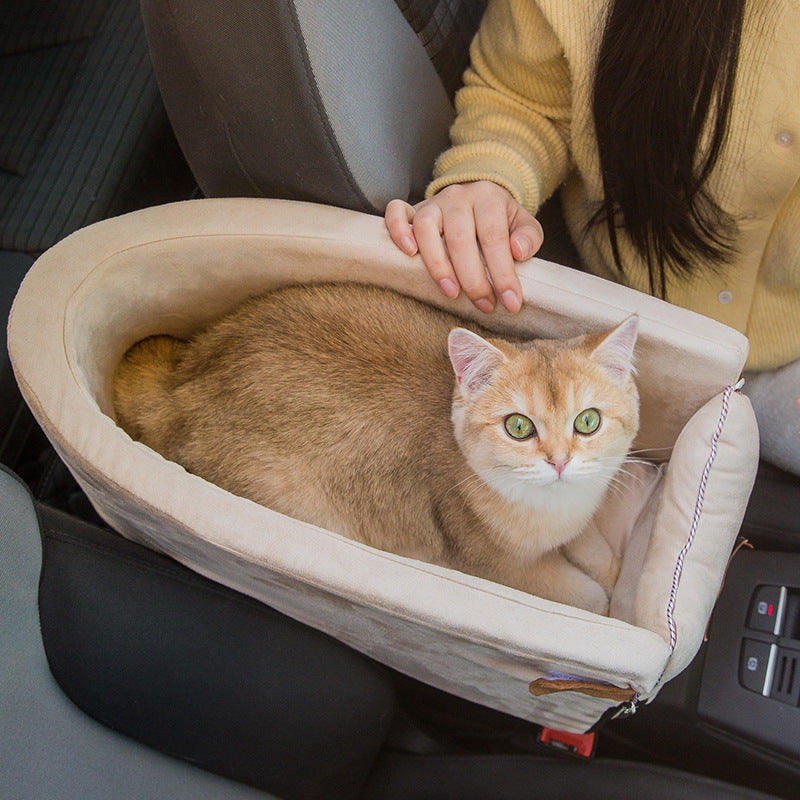 Central Console Pet Car Seat Travel Bed Carrier For Small Pets