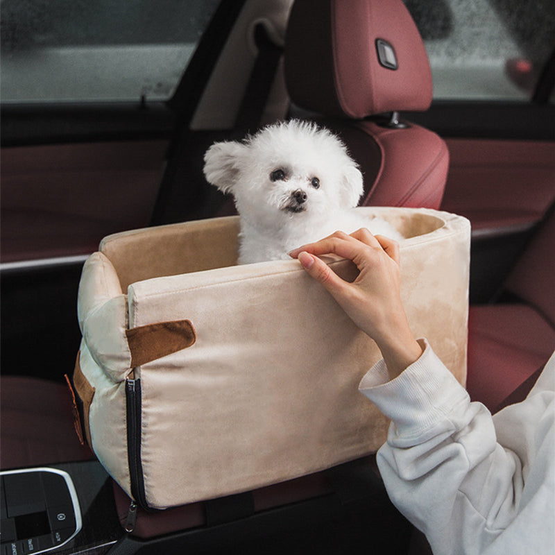 Central Console Pet Car Seat Travel Bed Carrier For Small Pets