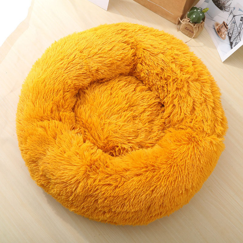 Pet Soft Thick Cotton Plush Round Sleeping Bed