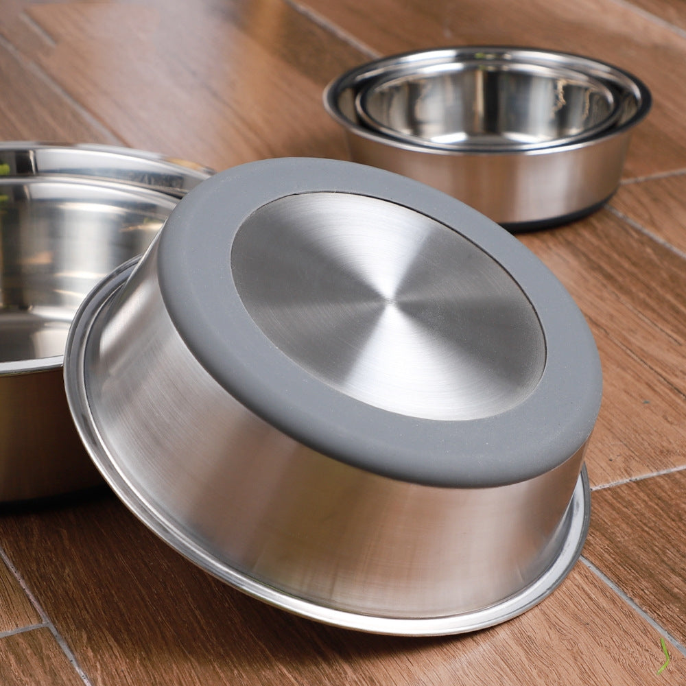 Pet Feeding Bowl Silicone Stainless Steel Food And Water Bowl