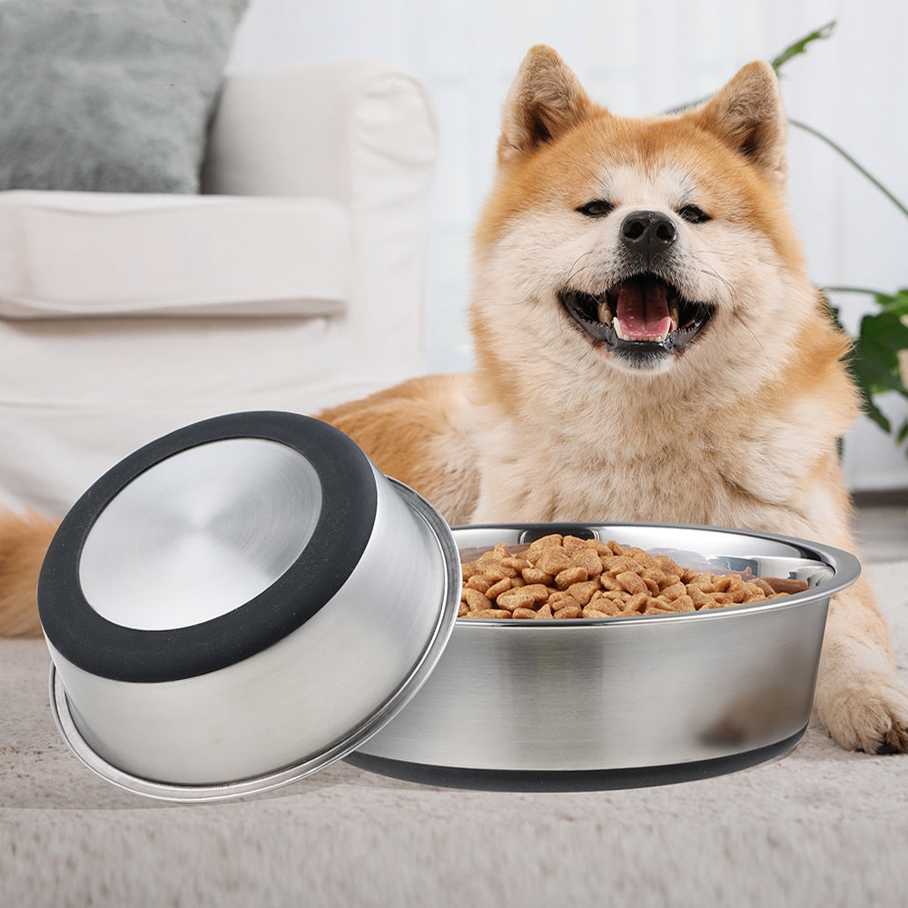 Pet Feeding Bowl Silicone Stainless Steel Food And Water Bowl