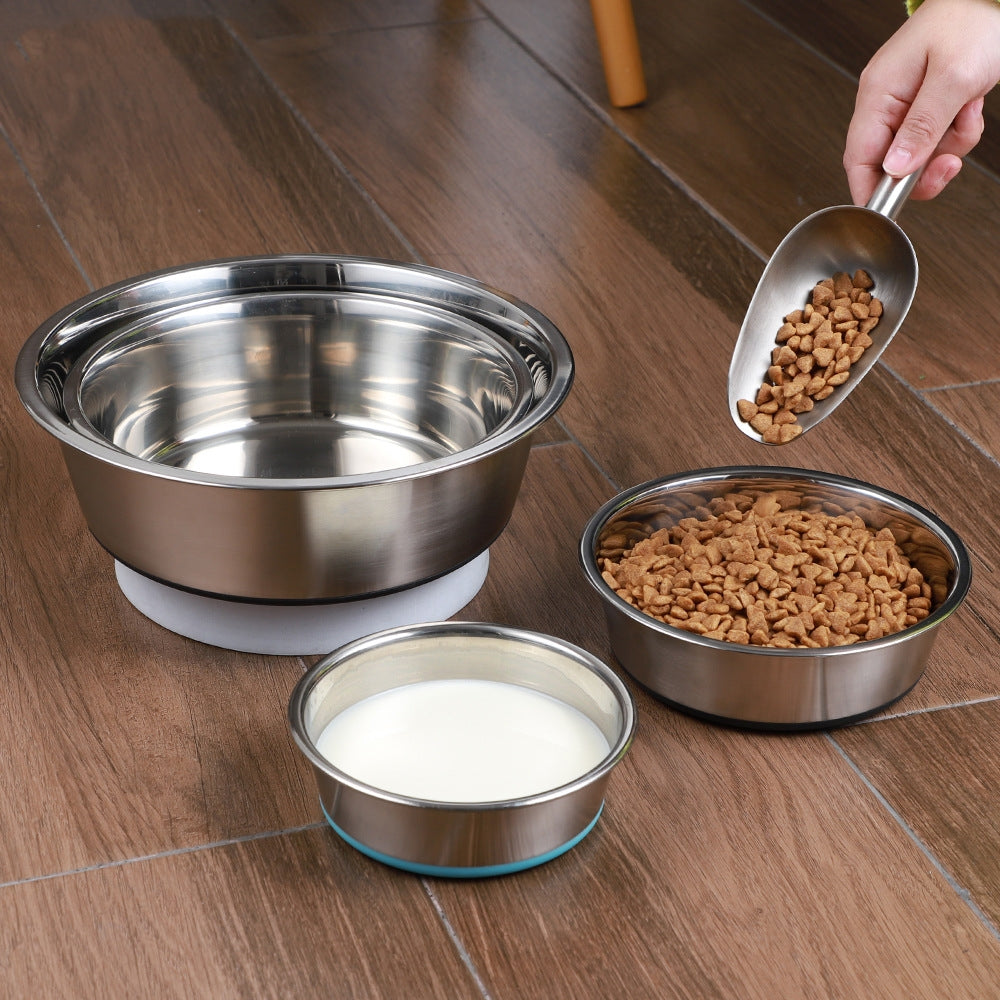 Pet Feeding Bowl Silicone Stainless Steel Food And Water Bowl