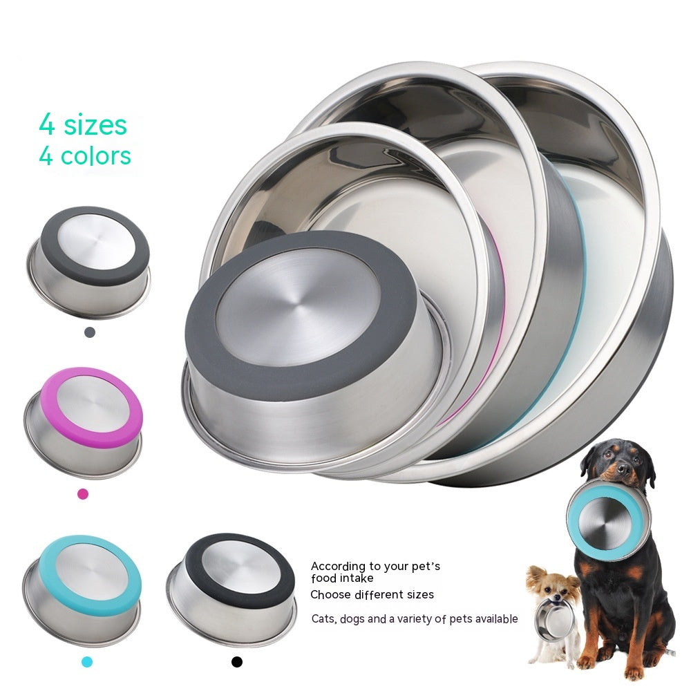 Pet Feeding Bowl Silicone Stainless Steel Food And Water Bowl