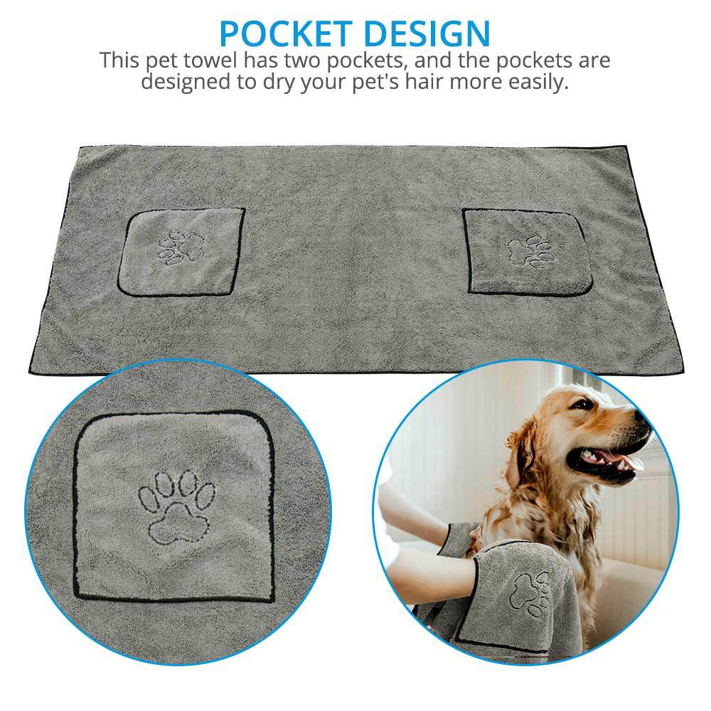 Pet Super Absorbent Bathrobe Bath Towel Set