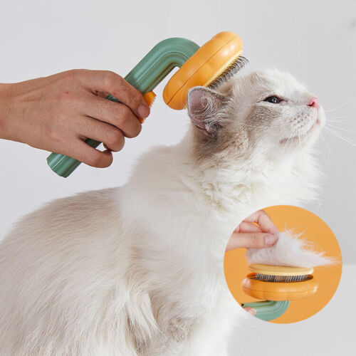 Pet Pumpkin Self Cleaning Slicker Grooming Brush Hair Removal Tool
