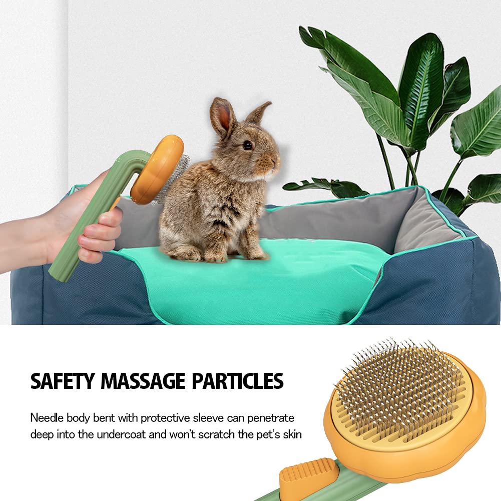 Pet Pumpkin Self Cleaning Slicker Grooming Brush Hair Removal Tool