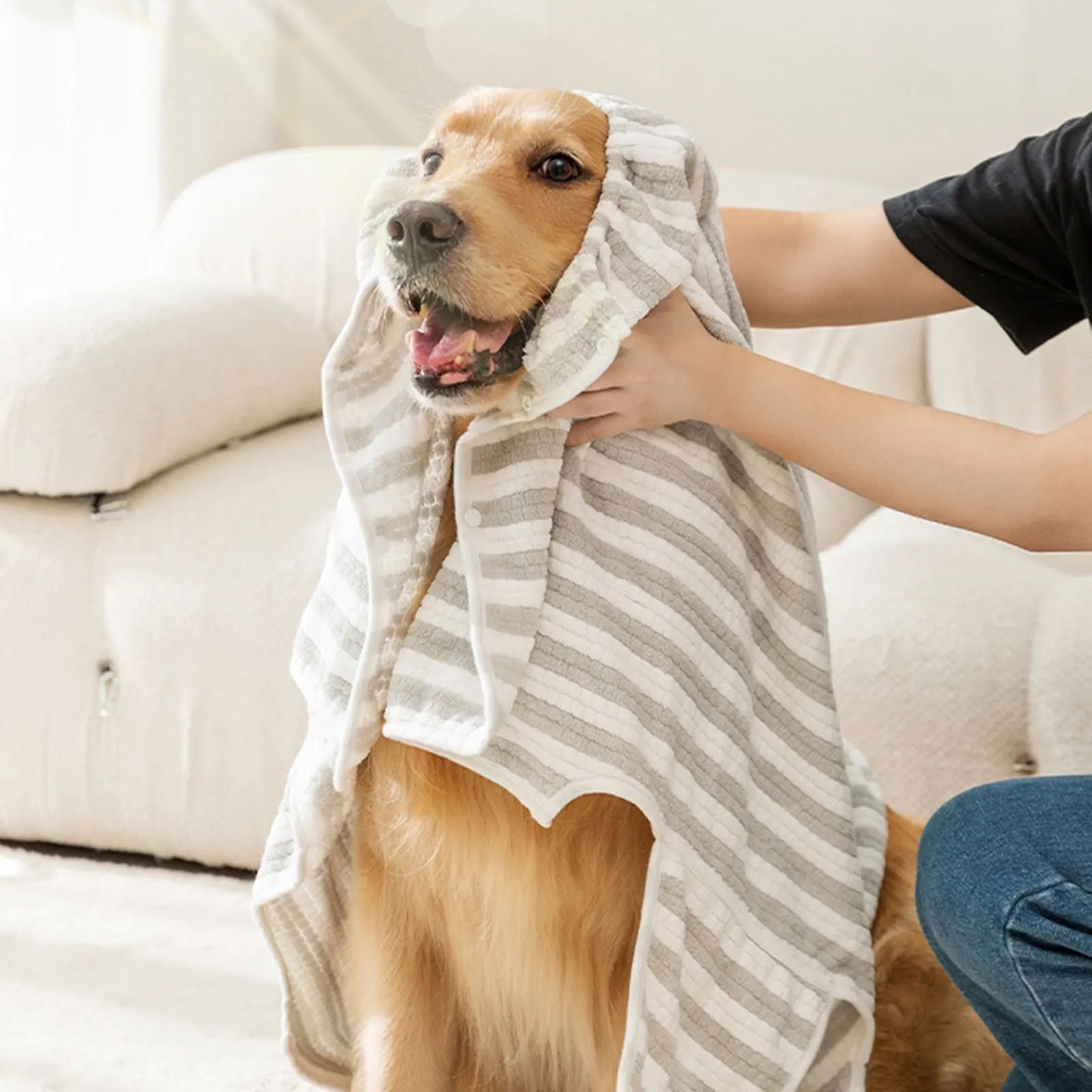 Pet Ultra Absorbent Quick Dry Bath Towel Bathrobe Grooming Cloth
