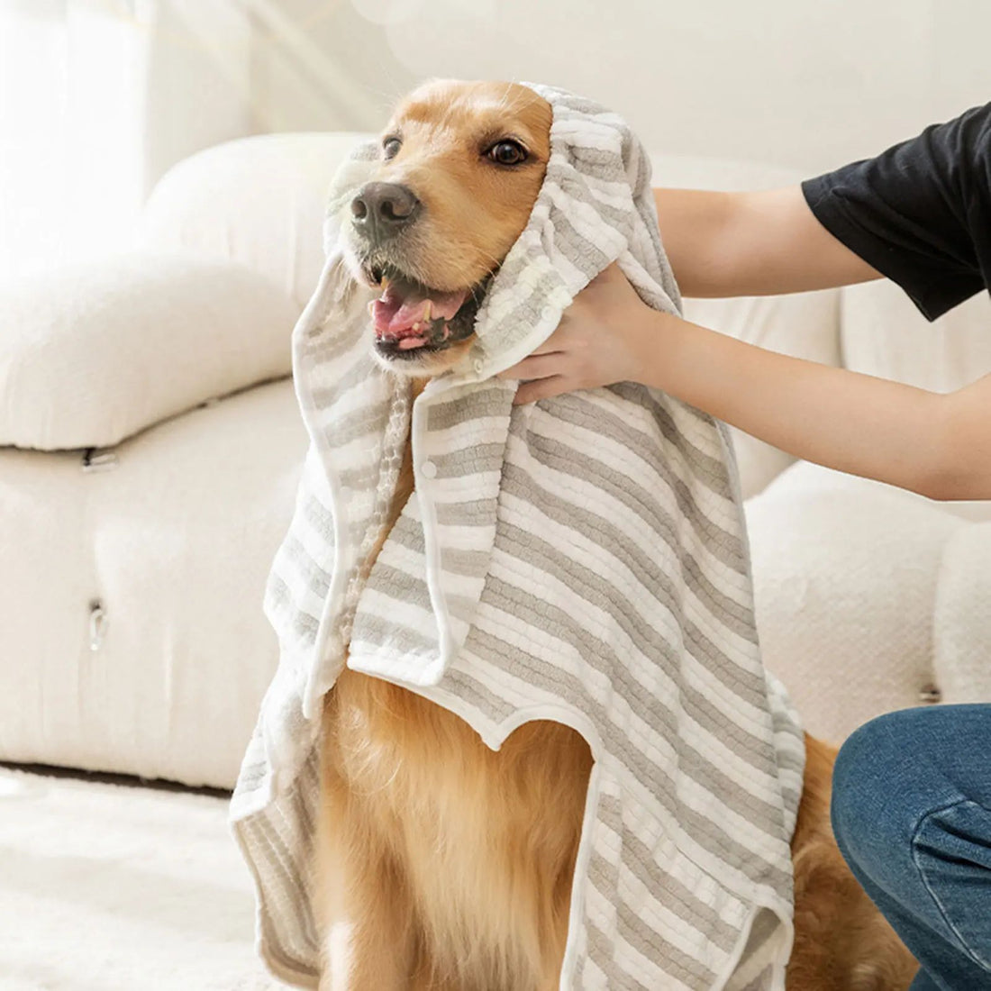 Pet Ultra Absorbent Quick Dry Bath Towel Bathrobe Grooming Cloth