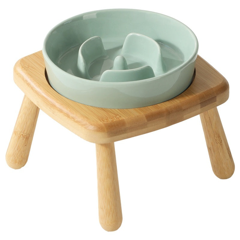 Pet Ceramic Slow Feeding Anti Choking Tip Proof Feeder Bowl