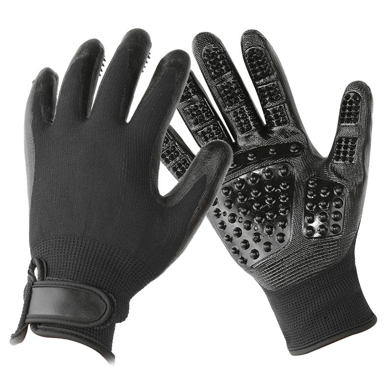 Pet Hair Grooming Glove Soft Rubber Massage Brush Remover Tool