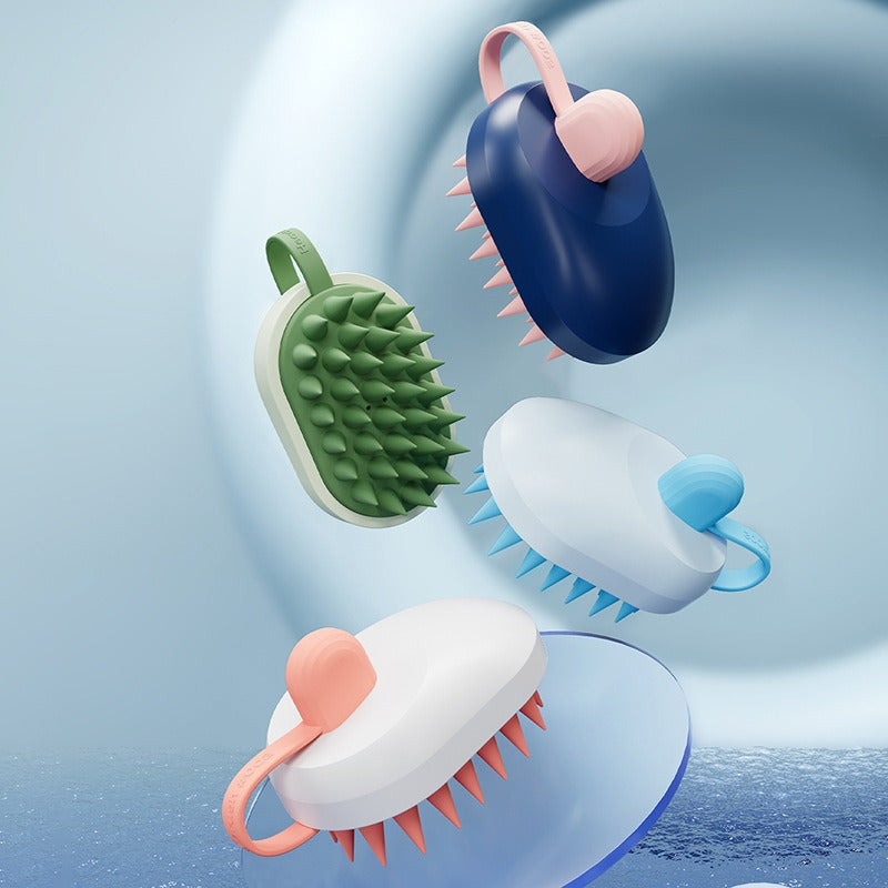 Pet Soft Gel Shampoo Bath Massage Brush Grooming Tool Set