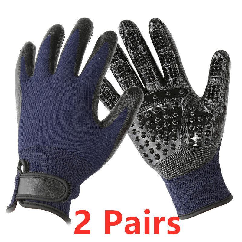 Pet Hair Grooming Glove Soft Rubber Massage Brush Remover Tool
