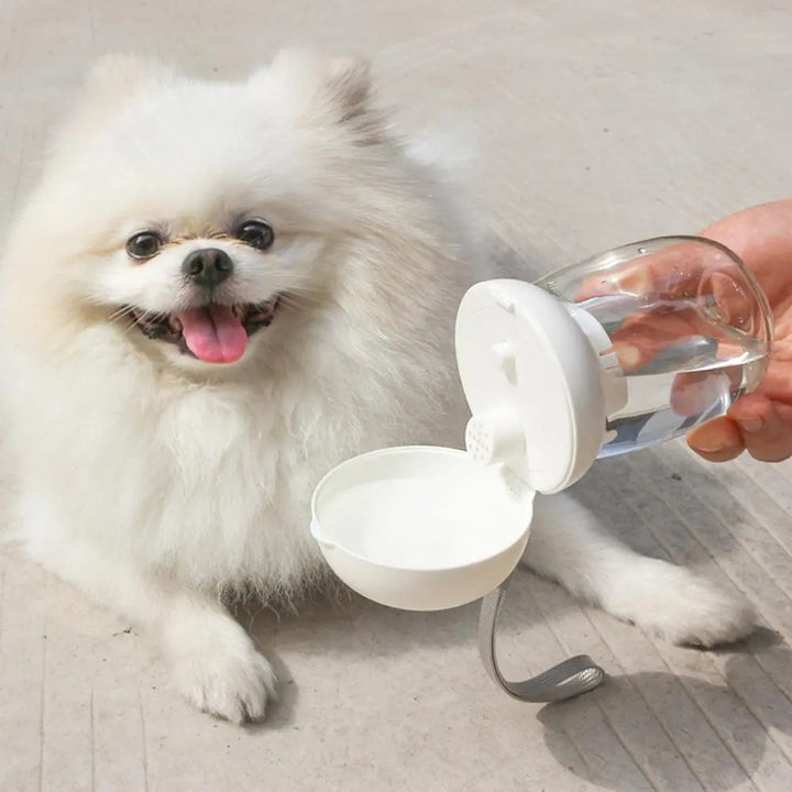 Pet Portable Water Bottle Travel Drinking Cup Feeding Bowl Lanyard