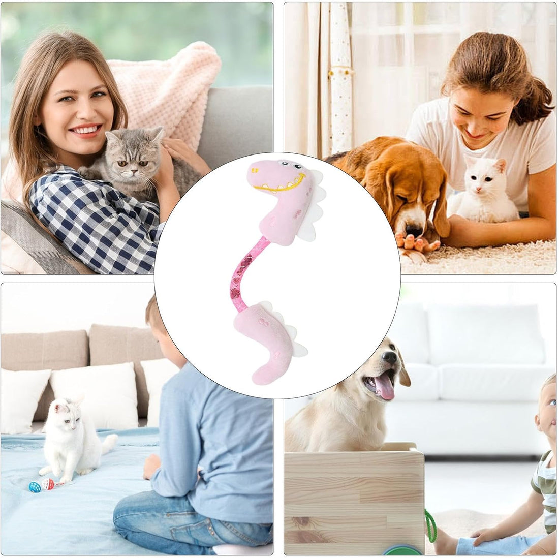 Pet Chew Rope Teeth Cleaning Catnip Spring Kicker Toy Set