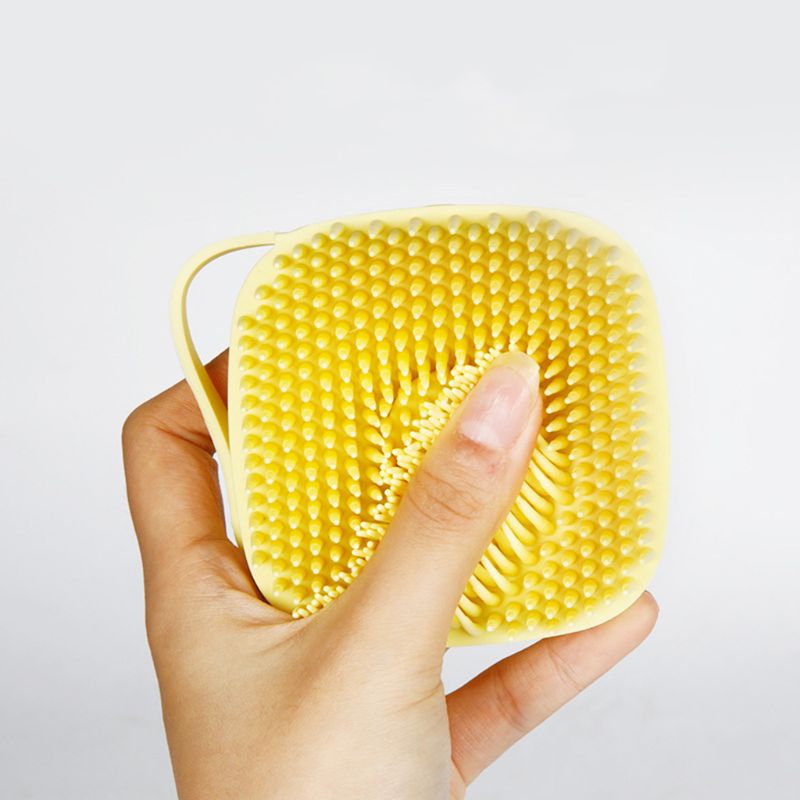 Pet Silicone Bristle Bath Brush Shampoo Dispenser Grooming Tool