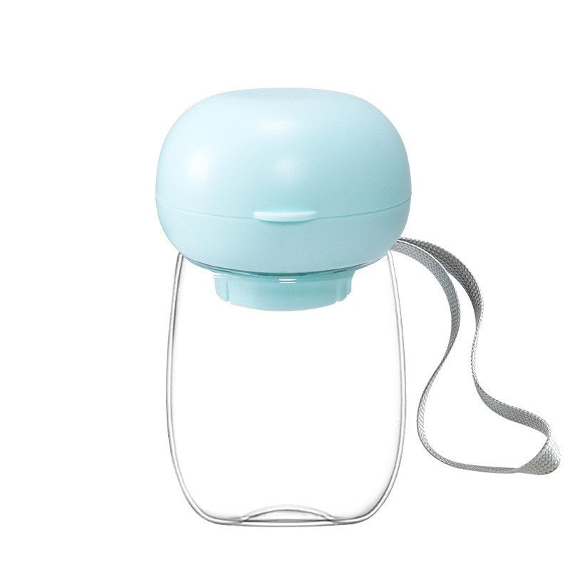 Pet Portable Water Bottle Travel Drinking Cup Feeding Bowl Lanyard