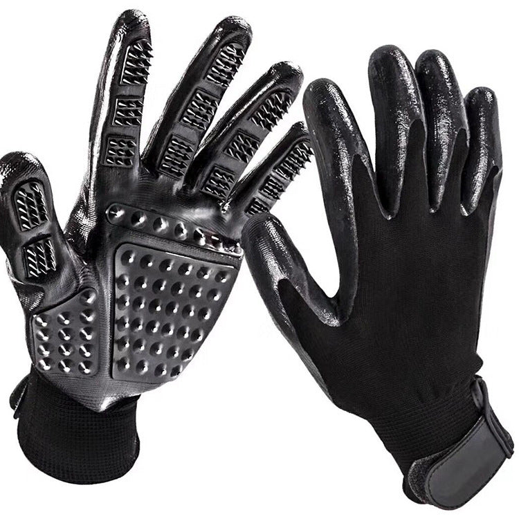 Pet Hair Grooming Glove Soft Rubber Massage Brush Remover Tool