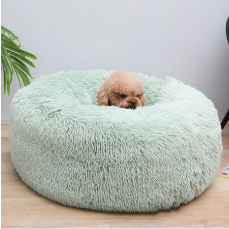 Pet Soft Thick Cotton Plush Round Sleeping Bed
