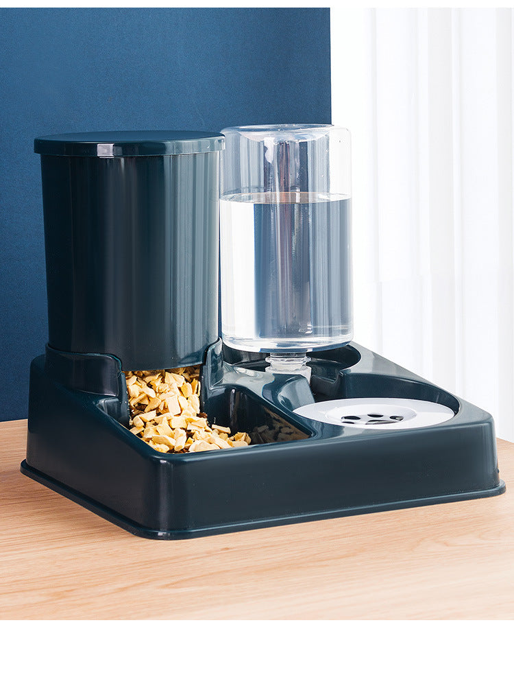 Pet Automatic Food And Water Feeding Device Combined Bowl