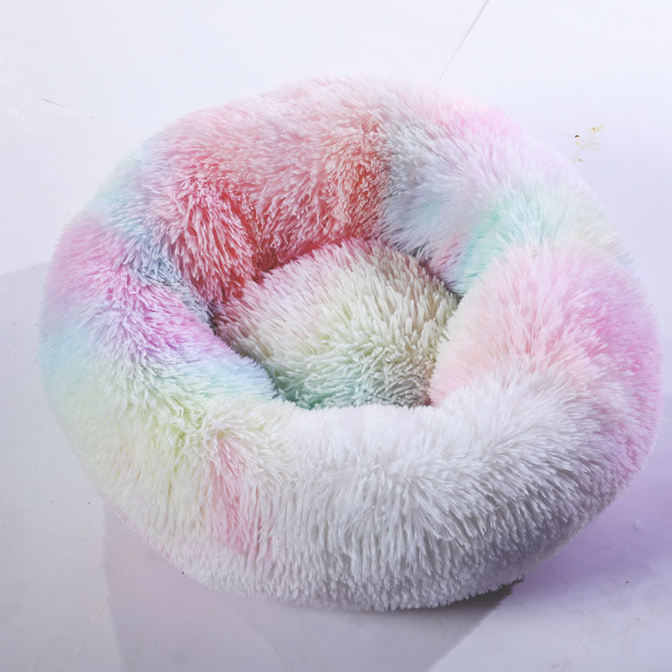 Pet Round Cotton Winter Warm Sleeping Bed Kennel Set
