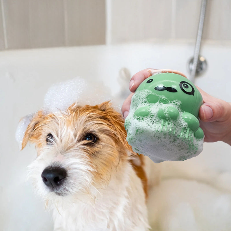 Pet Silicone Bath Brush Massage Grooming Body Wash Comb Tool