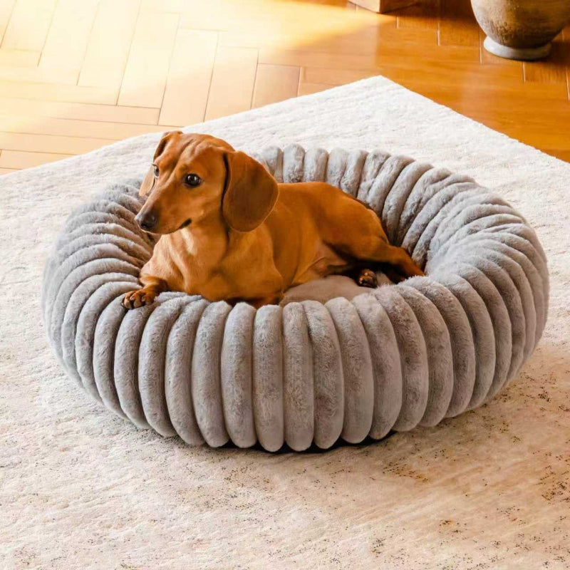 Pet Plush Winter Warm Round Fur Nest Bed House Mat