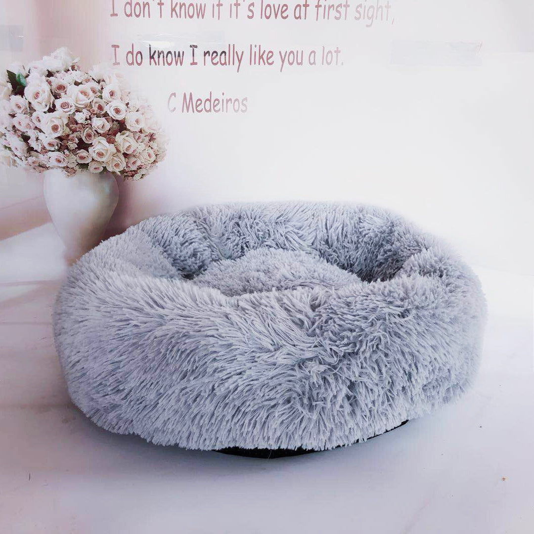 Pet Soft Thick Cotton Plush Round Sleeping Bed