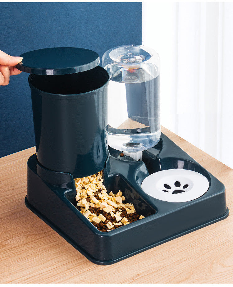 Pet Automatic Food And Water Feeding Device Combined Bowl