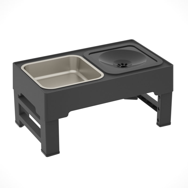 Pet Double Bowl Stainless Stand Adjustable Height Elevated Feeder