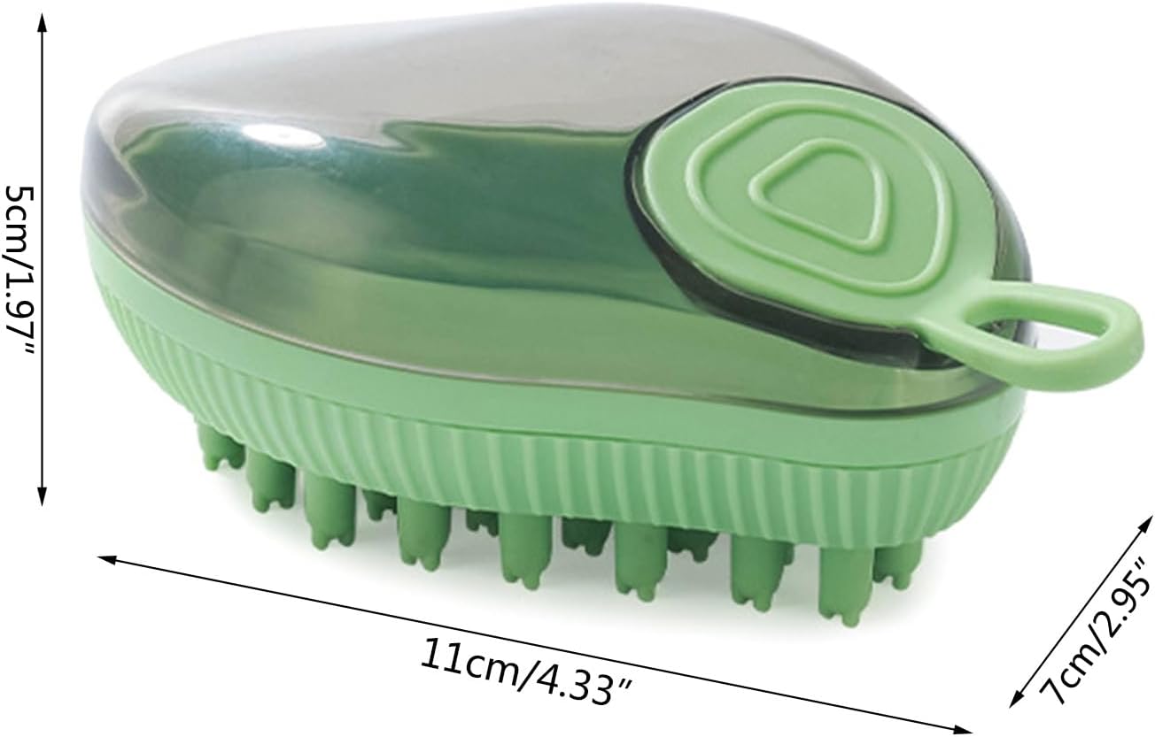 Pet Silicone Bath Shampoo Dispenser Massage Brush Grooming Tool