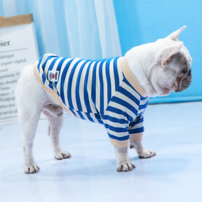 Blue-striped Pet T-Shirt
