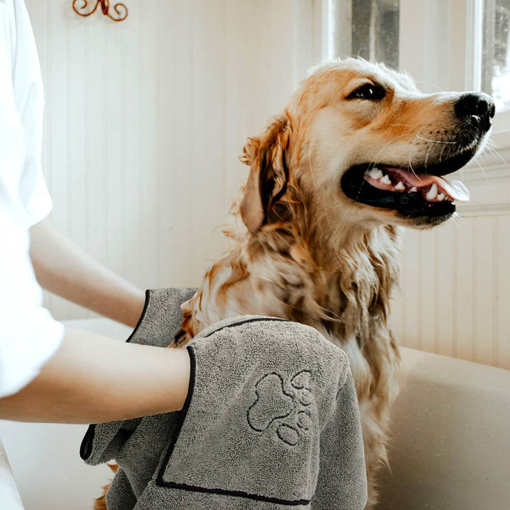 Pet Super Absorbent Bathrobe Bath Towel Set