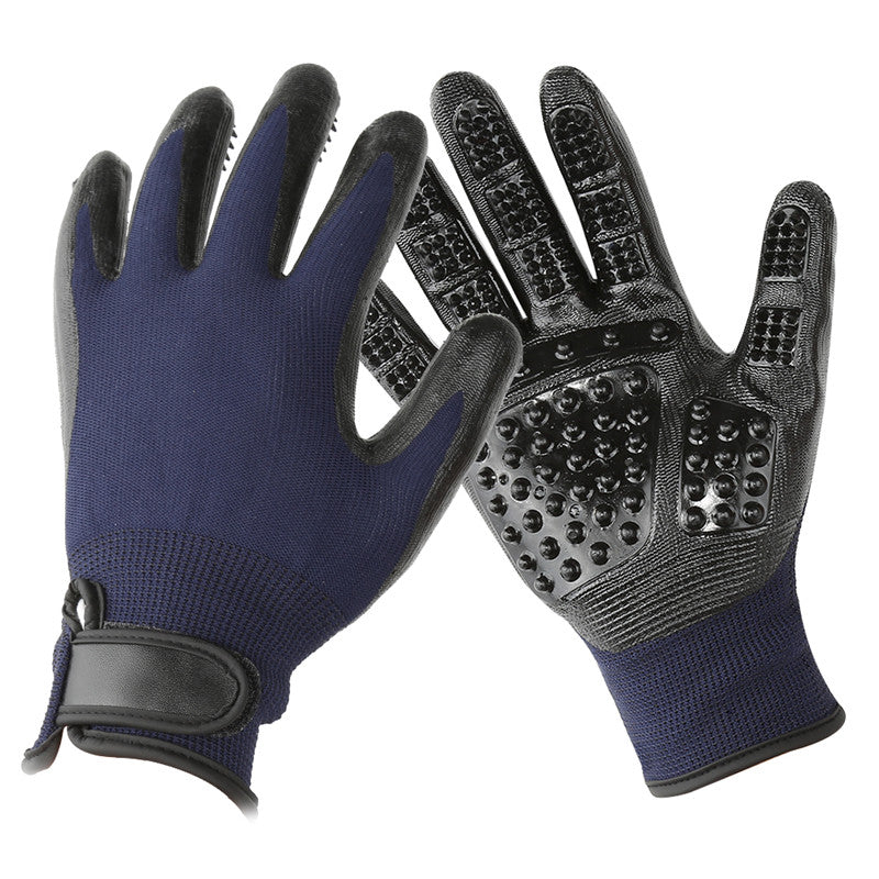 Pet Hair Grooming Glove Soft Rubber Massage Brush Remover Tool