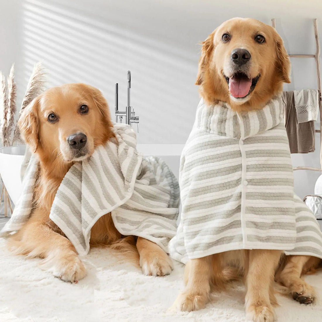 Pet Ultra Absorbent Quick Dry Bath Towel Bathrobe Grooming Cloth