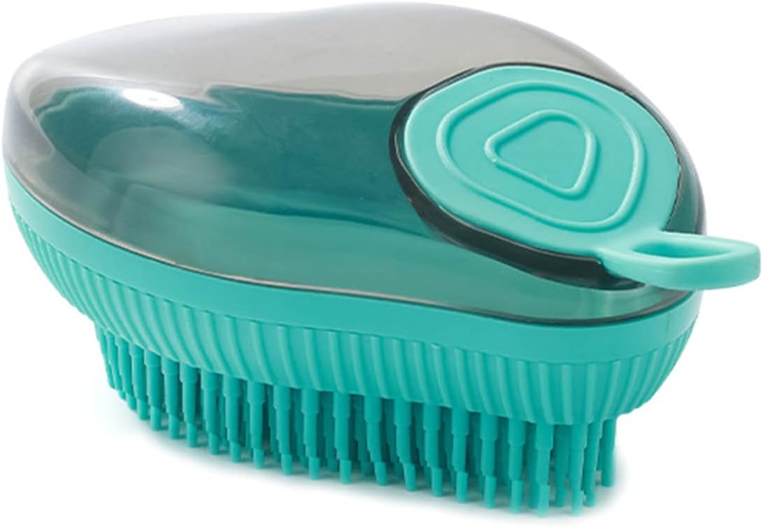 Pet Silicone Bath Shampoo Dispenser Massage Brush Grooming Tool